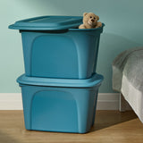 type A Stackable Storage Box with Lid, 72-L, Blue B3W5 - product image 6