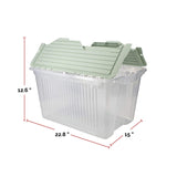 type A Transparent Stackable Storage Box with Flip-top Lid, 45-L, Eucalyptus Y7B4 - product image 2