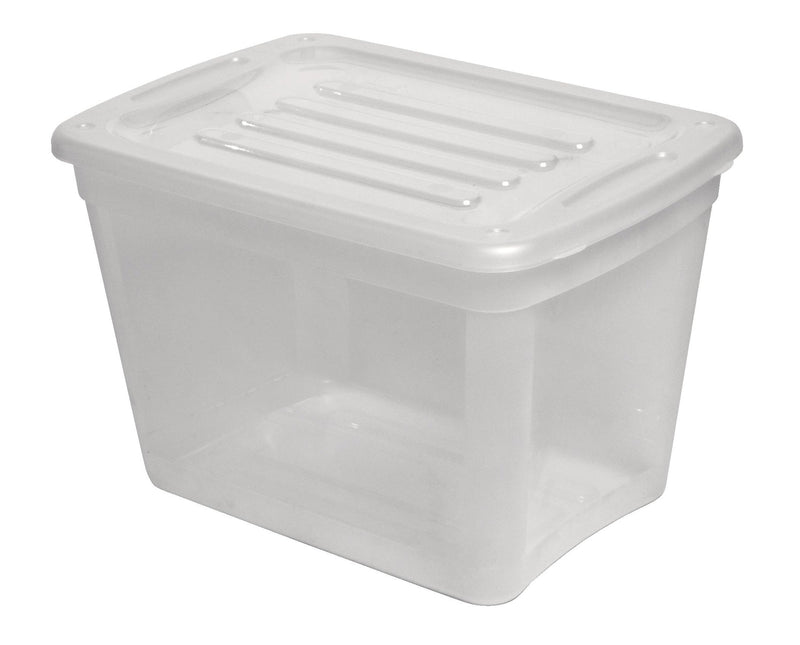 type A Transparent Stackable Storage Box with Lid, 39-L S8Y5