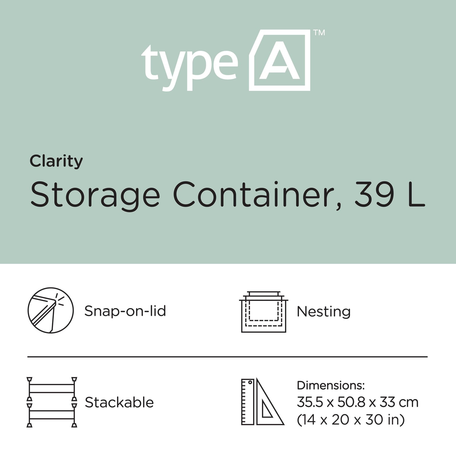 type A Transparent Stackable Storage Box with Lid, 39-L S8Y5 - product image 3
