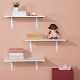 type A Wooden Floating Wall Shelf Board, White, 12 x 24-in O3K5 - product image 4