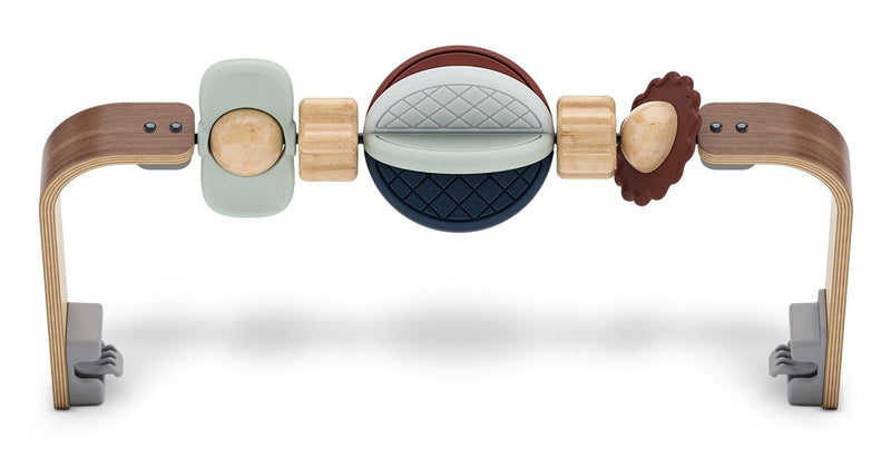 Mira Bouncer Wonder Wheel Toy Bar, Walnut Wood O6B0