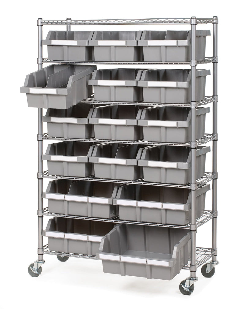 Classics 7-Tier NSF 16-Bin Rack Shelving, 36-in x 14-in x 56-in X1F5
