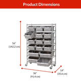 Classics 7-Tier NSF 16-Bin Rack Shelving, 36-in x 14-in x 56-in X1F5 - product image 8