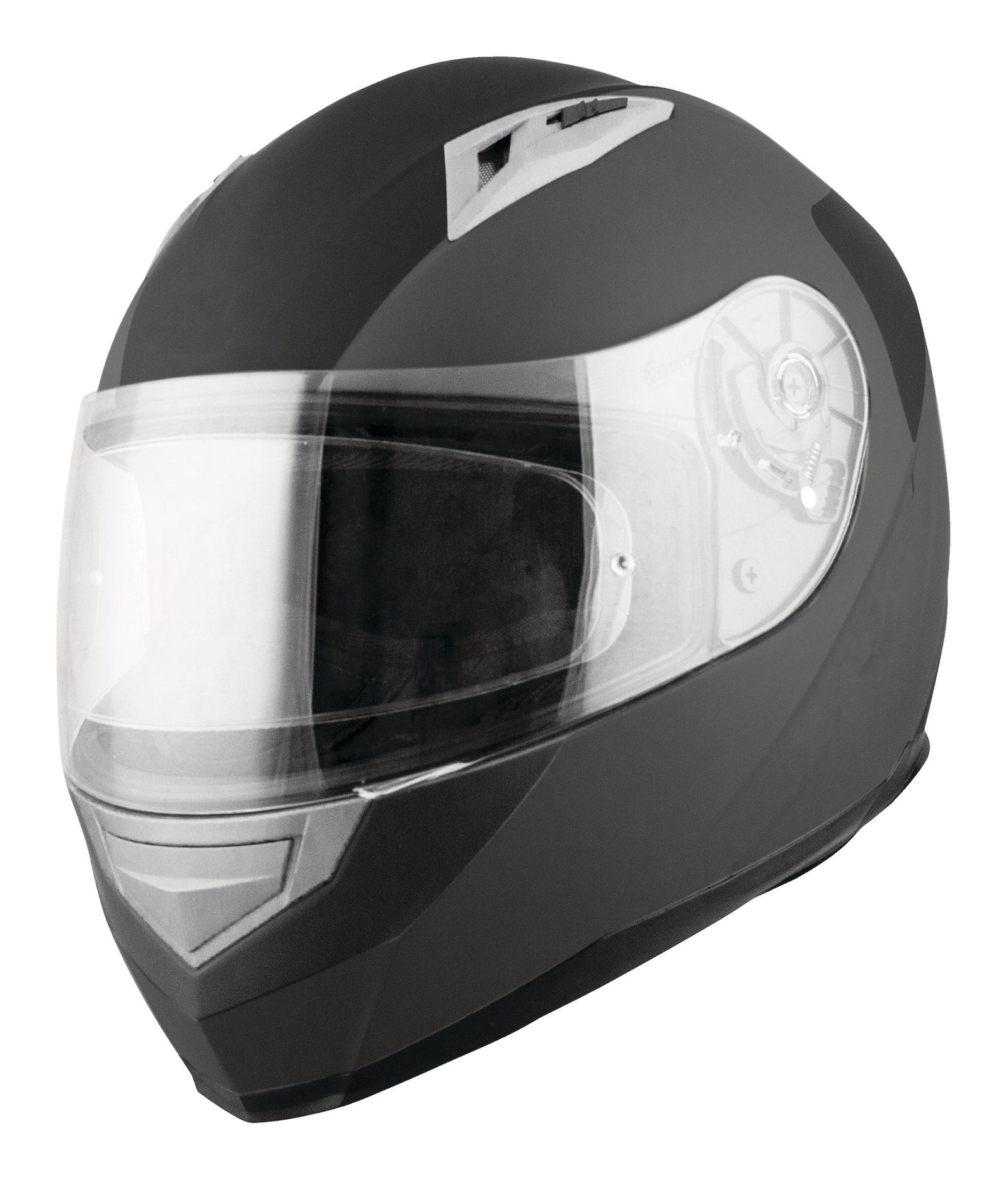 Street Flat Full Face Motorcycle Helmet, Black, Assorted Sizes J5O8 - product image 1
