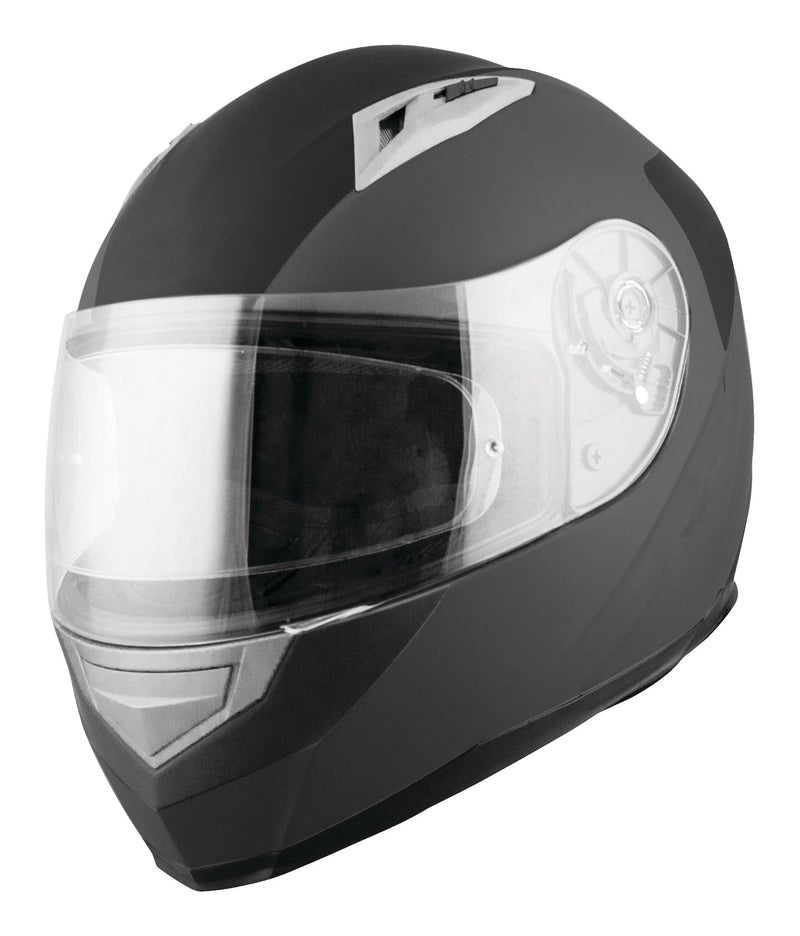 Street Flat Full Face Motorcycle Helmet, Black, Assorted Sizes J2Z1