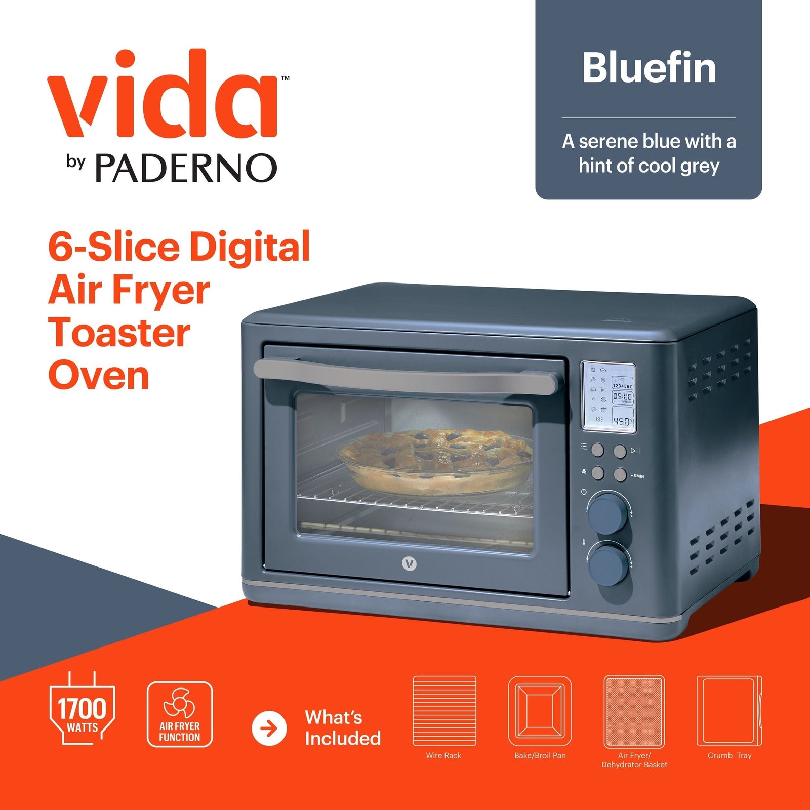 Digital Multi-Functional Air Fryer Toaster Oven with 11 Pre-Set Functions, Bluefin, 6-Slices W1Y0 - product image 7